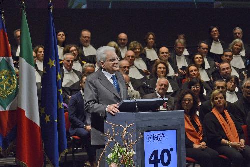 Sergio Mattarella (Presidente della Repubblica) interviene alla cerimonia di inaugurazione dell'Anno Accademico dell'Università di Udine - Udine 13/11/2017 